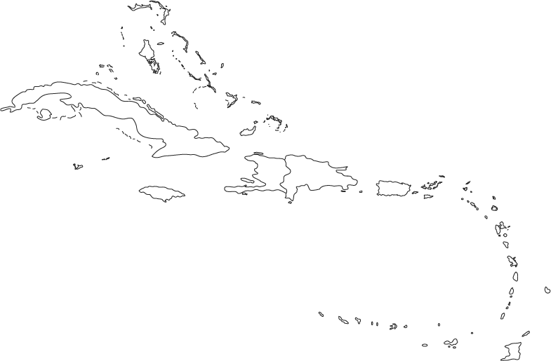 Caribbean Outline Map Caribbean Outline Map